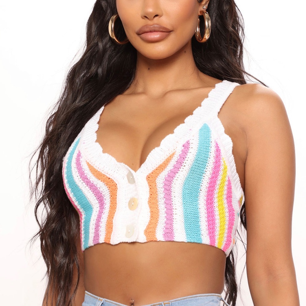 Colorful knit crop top